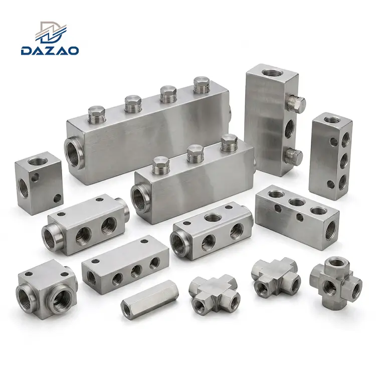 พรีซิชั่ CNC Machined 316L สแตนเลส Manifold Block